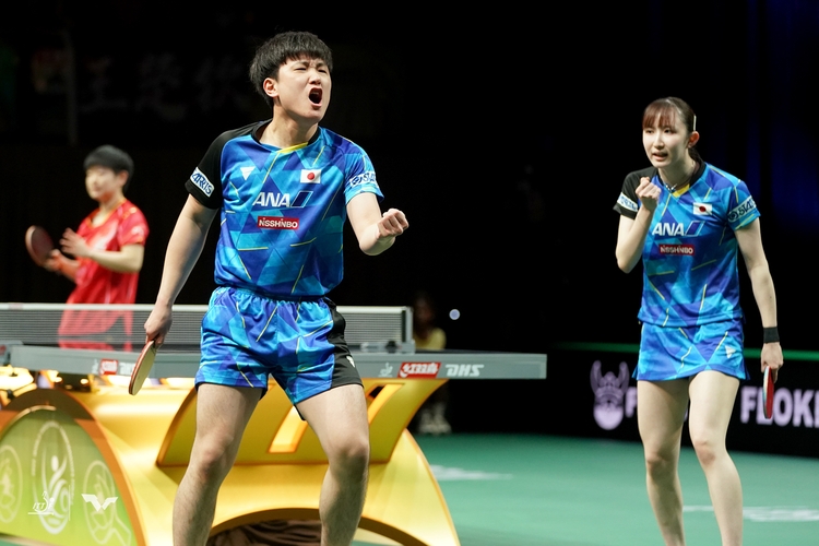 Im Mixed-Wettbewerb hatten Tomokazu Harimoto und Hina Hayata für Furore gesorgt, indem sie Lin Shidong und Kuai Man im Halbfinale bezwungen hatten. (©WTT)