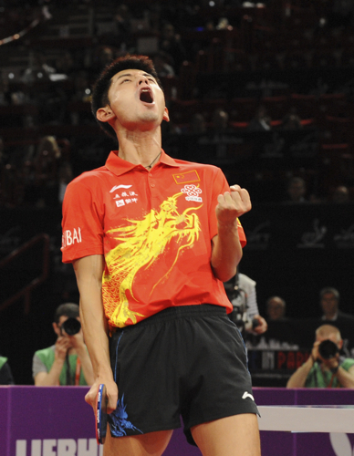 Zhang Jike war auf den Punkt da, als es darauf ankam. Cho! (©Stosik)