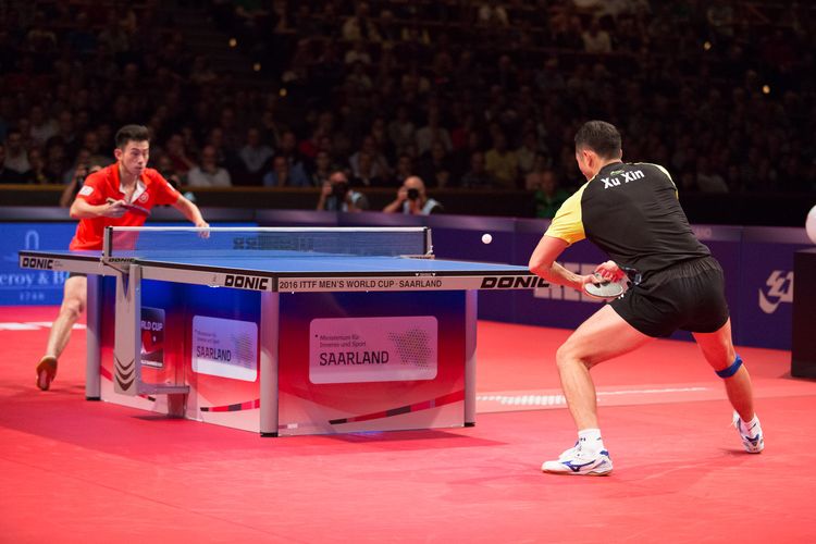 Im zweiten Halbfinale bekam Xu Xin es mit Wong Chun Ting zu tun. Diesem hatte er sich vor rund zwei Wochen im Viertelfinale der China Open geschlagen geben müssen. (@Fabig)